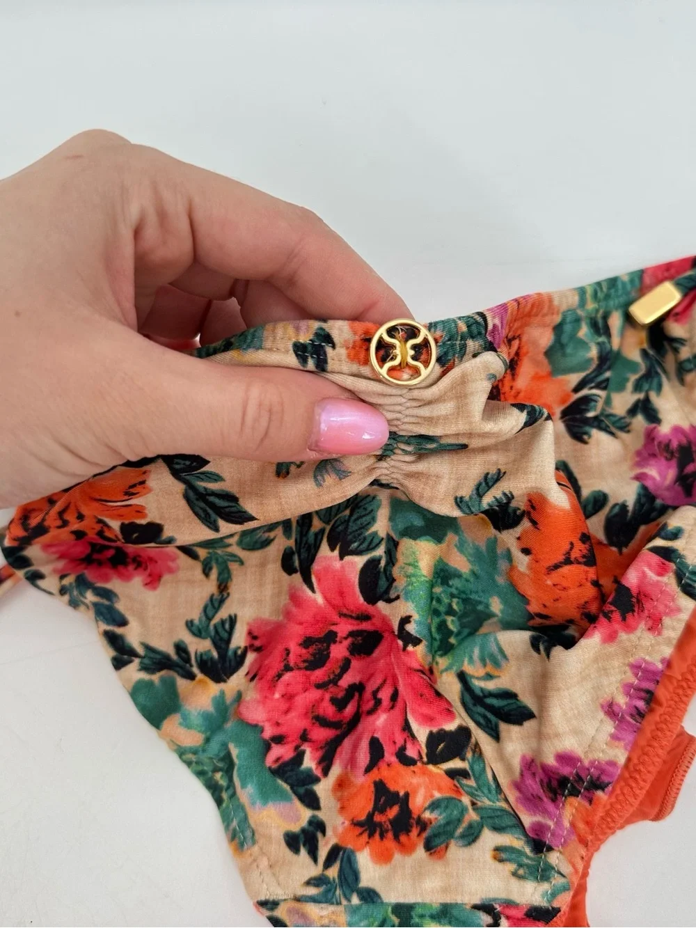 Vix Paula Hermanny Floral Side Tie Bikini Bottoms Size Small_5